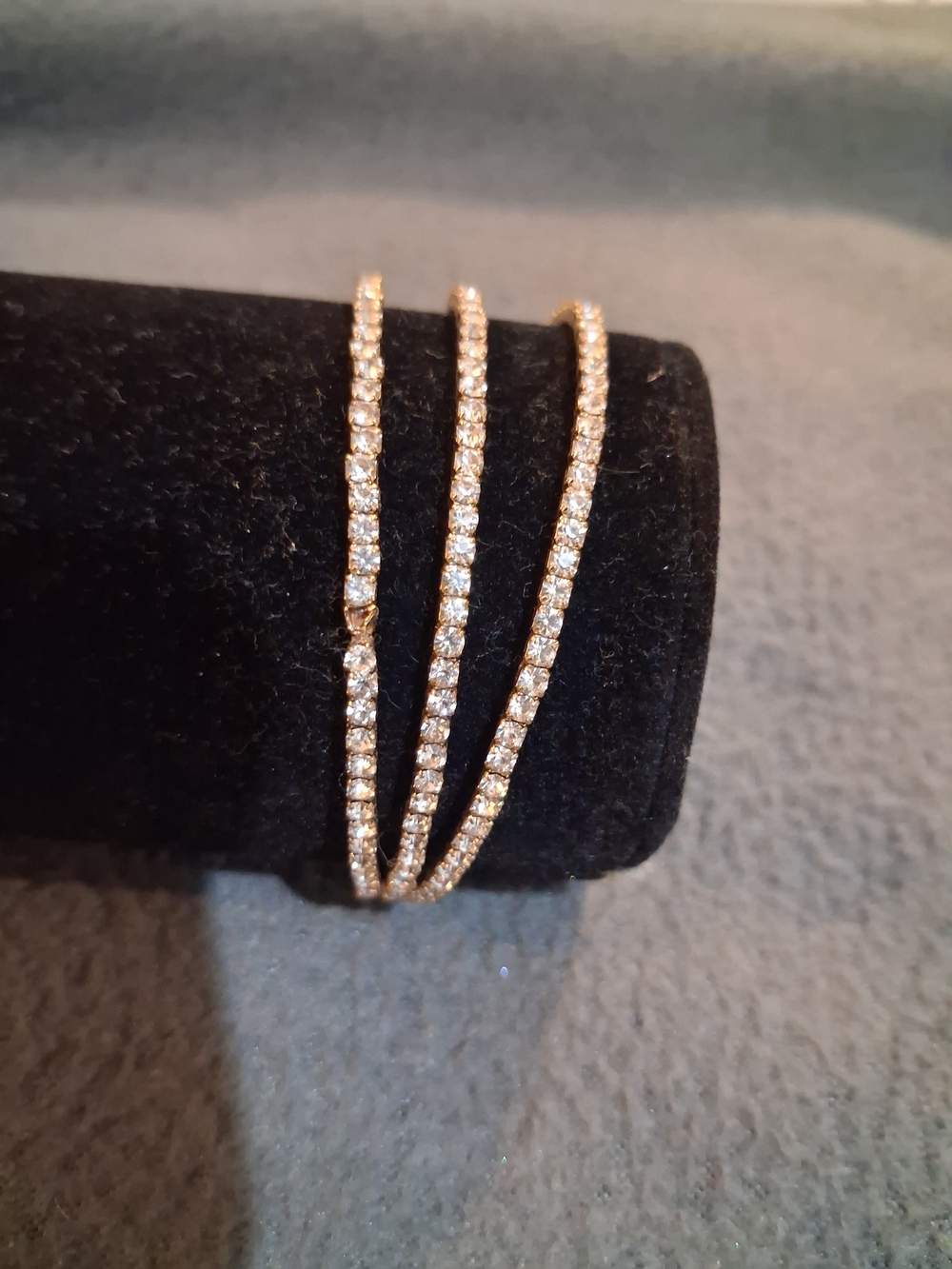 Triple Strand Rhinestone Bracelet - Picture 2 of 4